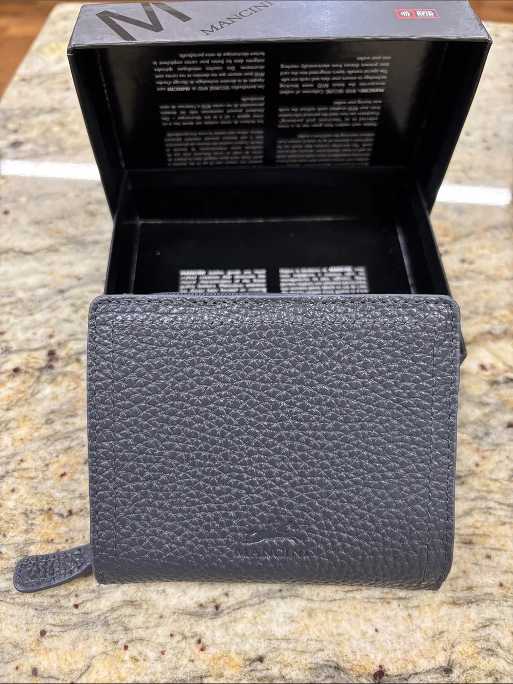 Mancini gray Leather Wallet